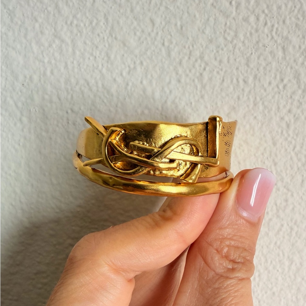 ✨Yves Saint Laurent YSL Cuff Bracelet Gold Tone✨ - Picture 5 of 14